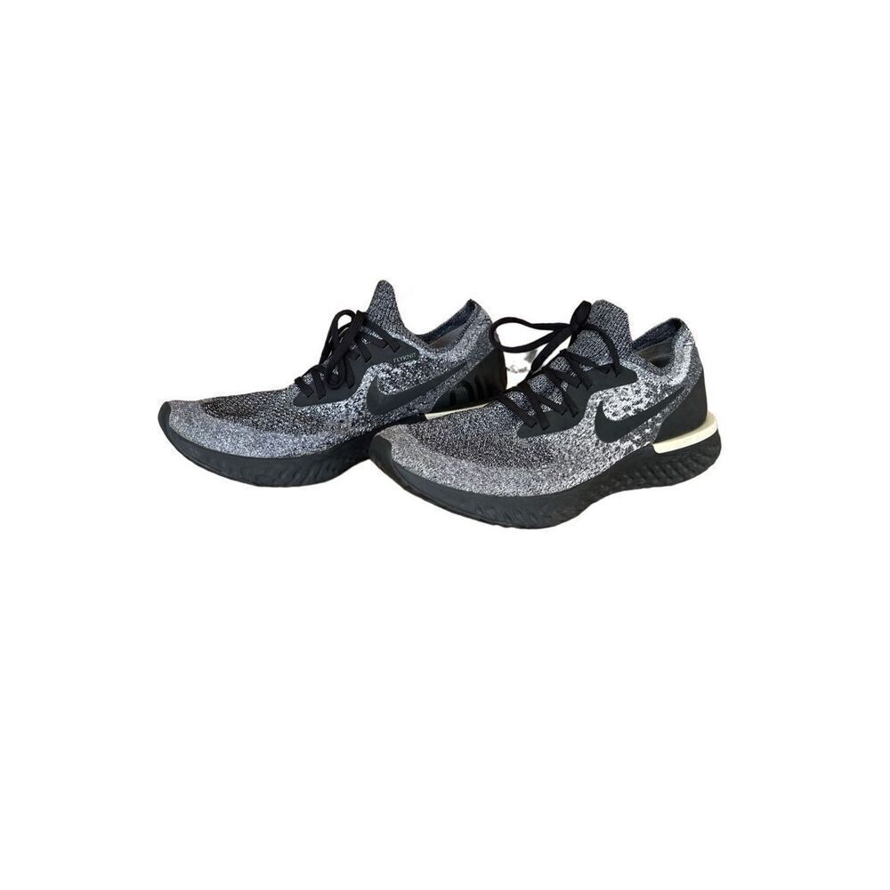 Nike Mens Gray & Black Lace Up Epic React Flyknit Running Shoes Size 11